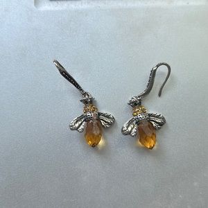 Honey bee drop earrings